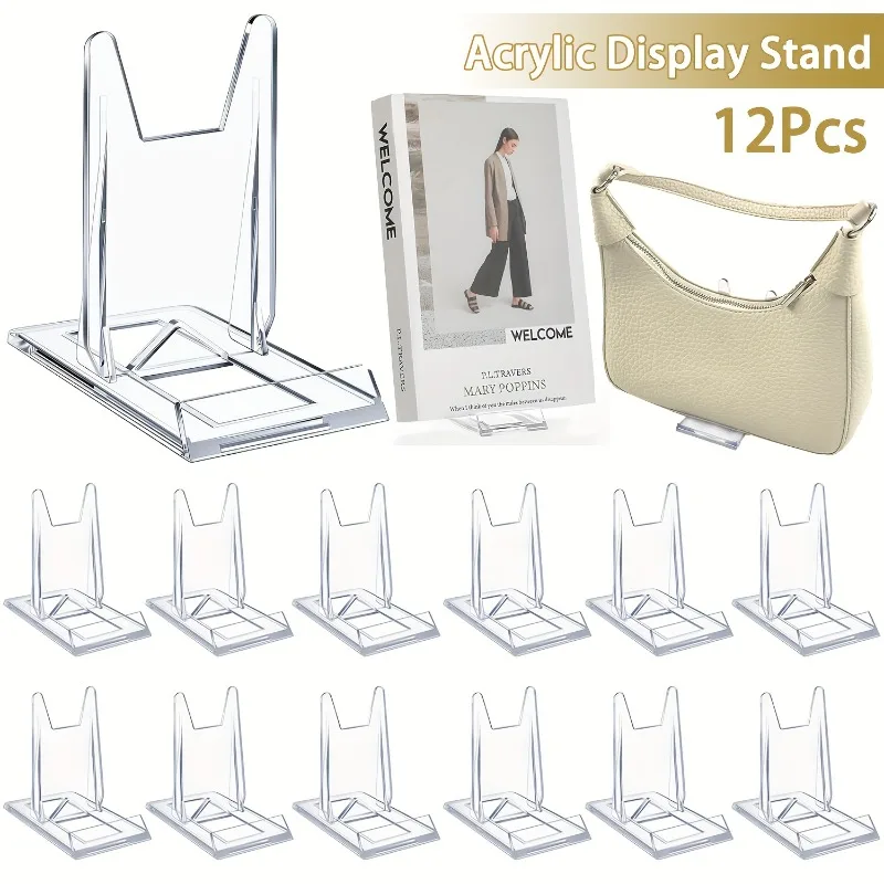 Clear Acrylic Book Stand Holder - 5/12 stuks Transparante Acryl Displaystandaards Kleine