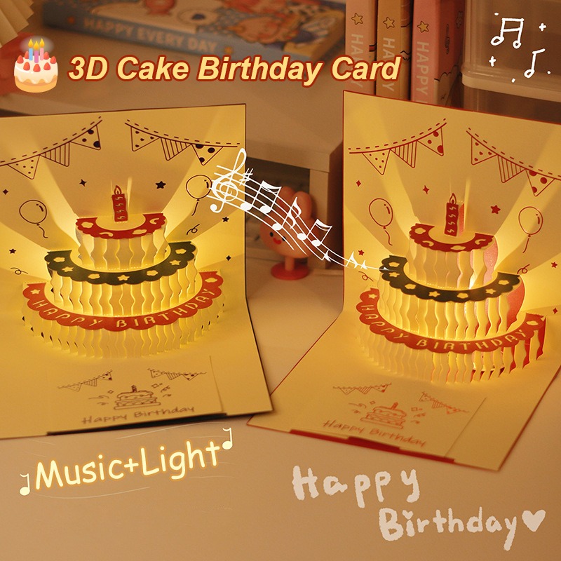 Blank Sheet Music Notebook - 3D Muziek Licht Verjaardagskaart Creatieve Pop