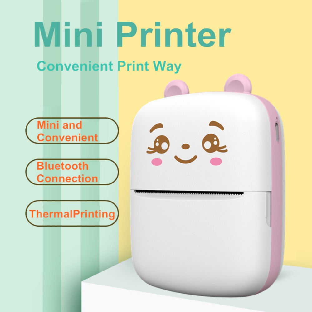 Mini Pocket Thermal Printer Paper Roll - Mini draagbare zakprinter zonder inkt, Bluetooth,