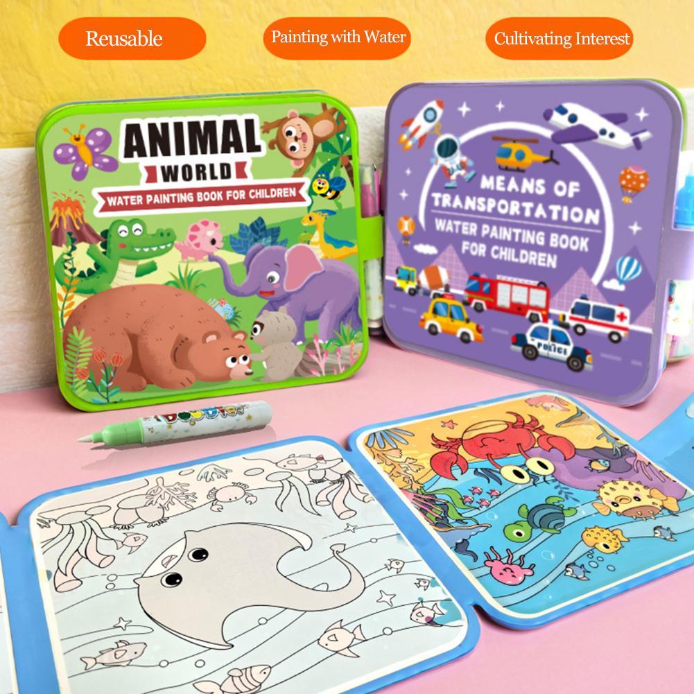 Reusable Water Magic Coloring Book - Opvouwbaar waterverfboek voor kinderen, herbruikbaar magisch