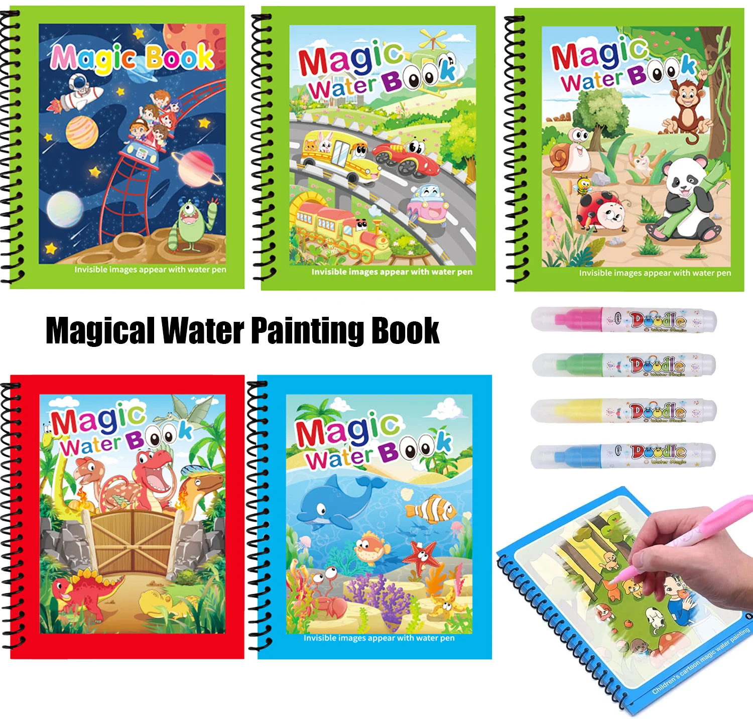 Reusable Water Magic Coloring Book - 1 st Herbruikbare Kids Magic Water