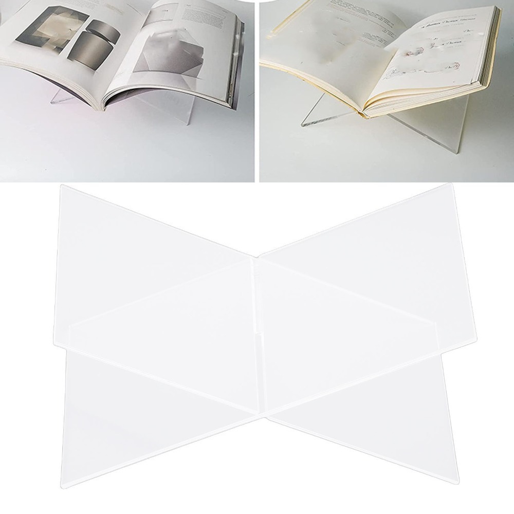 Clear Acrylic Book Stand Holder - 1 set X-vormig ontworpen acryl boekenstandaard,