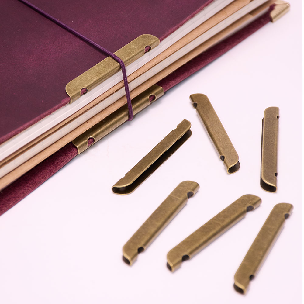 Vintage Leather Journal Notebook - Leren notitieboekje Bescherming van de metalen
