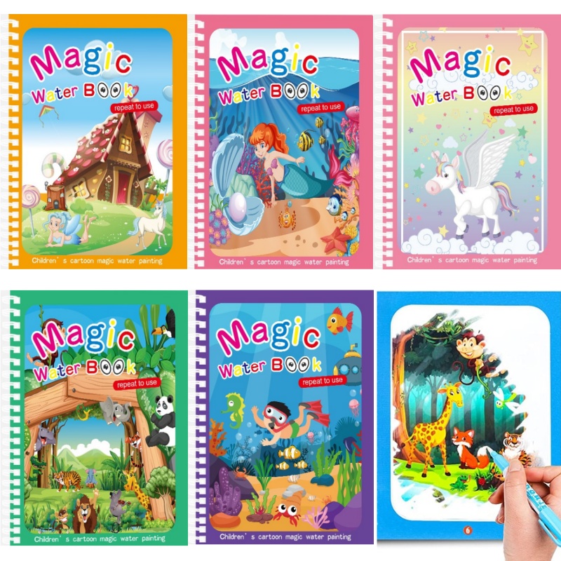 Reusable Water Magic Coloring Book - Magisch Watertekenboek Voor Kinderen Montessori Herbruikbaar