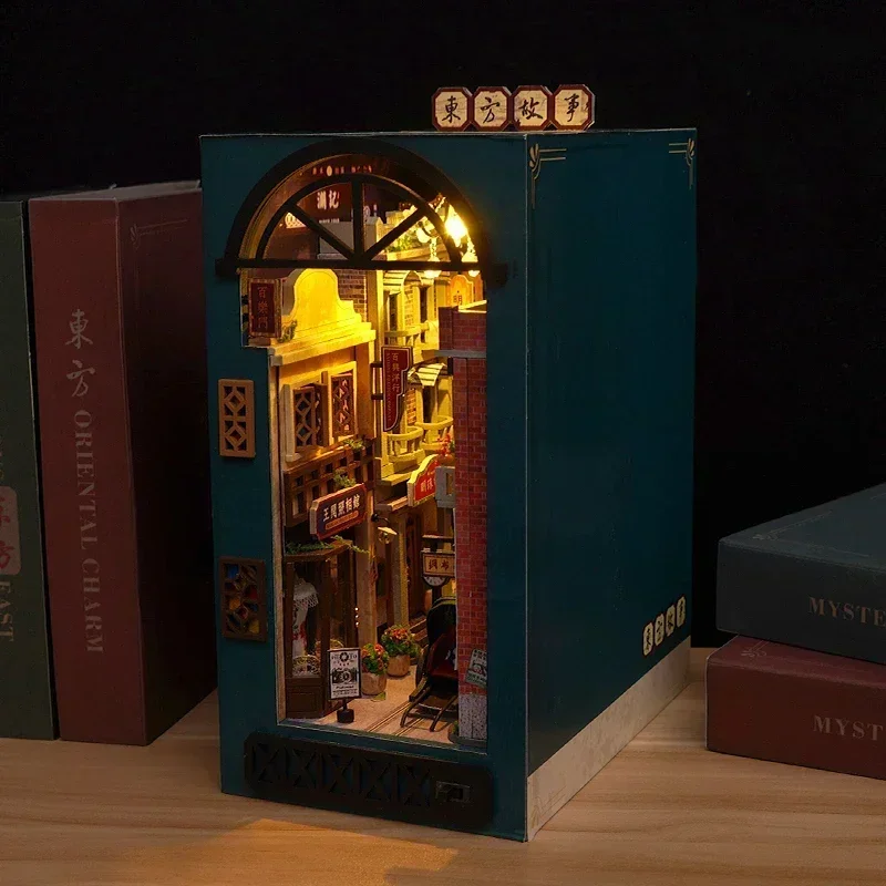 DIY houten oosterse verhalen C - Diy Wooden Book Nook Kit Shelf Insert recensie en prijs