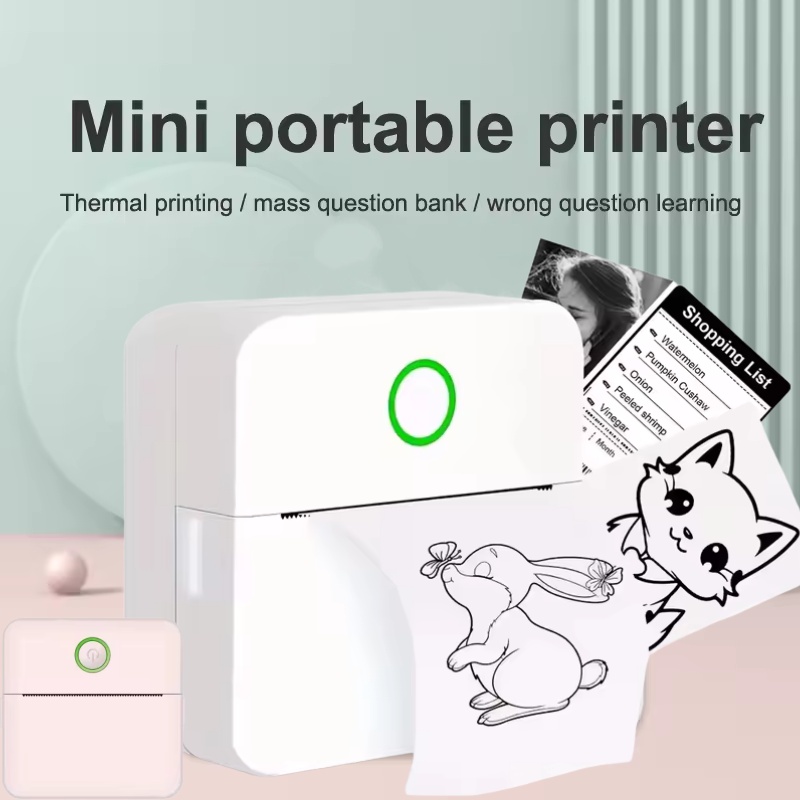 Mini draagbare inktloze sticke - Mini Pocket Thermal Printer Paper Roll recensie en prijs