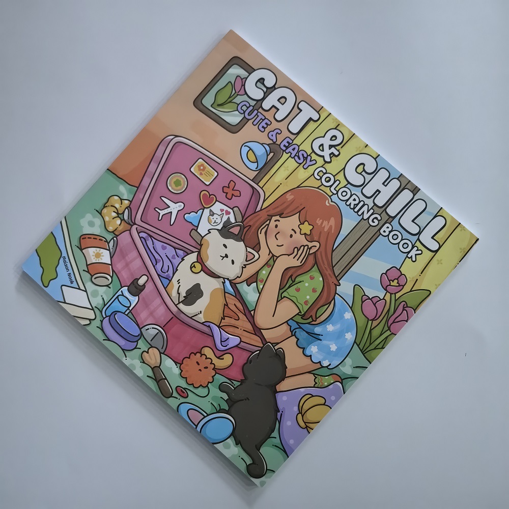 Kat en meisje Leuk, gemakkelij - Adult Coloring Book Stress Relief recensie en prijs