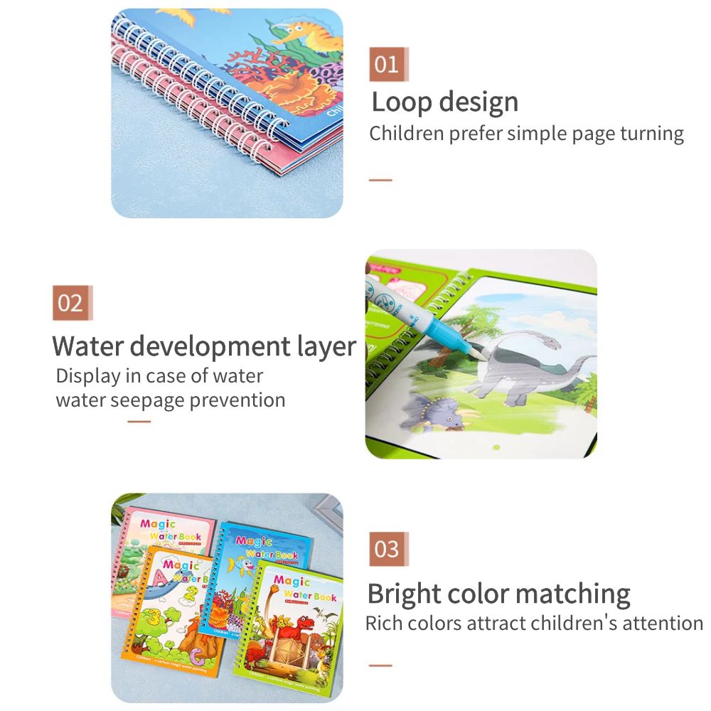 Magisch boek Watertekening Mon - Reusable Water Magic Coloring Book recensie en prijs