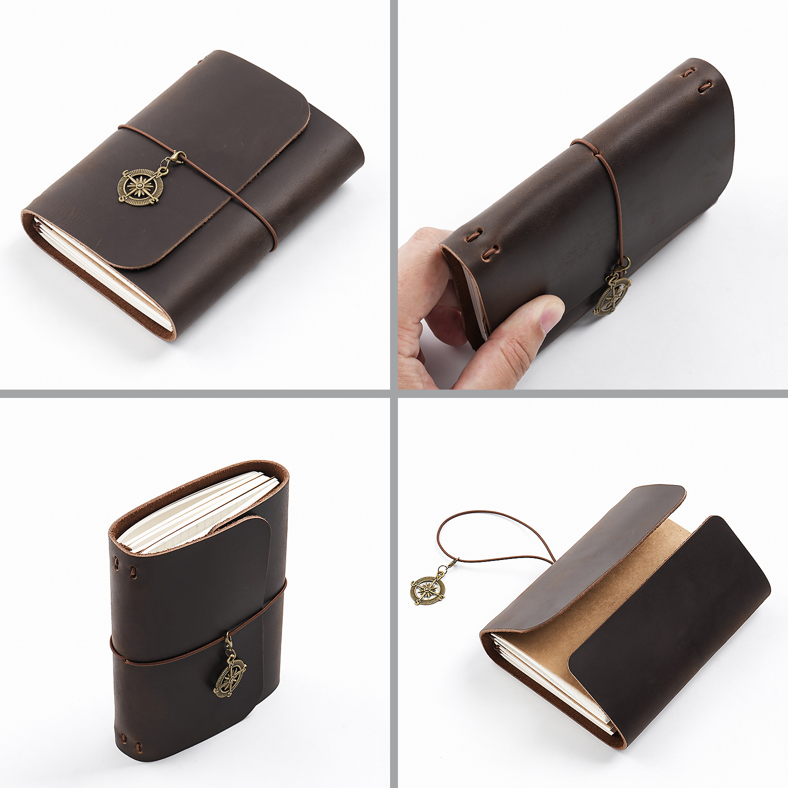 Nieuwe collectie Triple Fold T - Vintage Leather Journal Notebook recensie en prijs