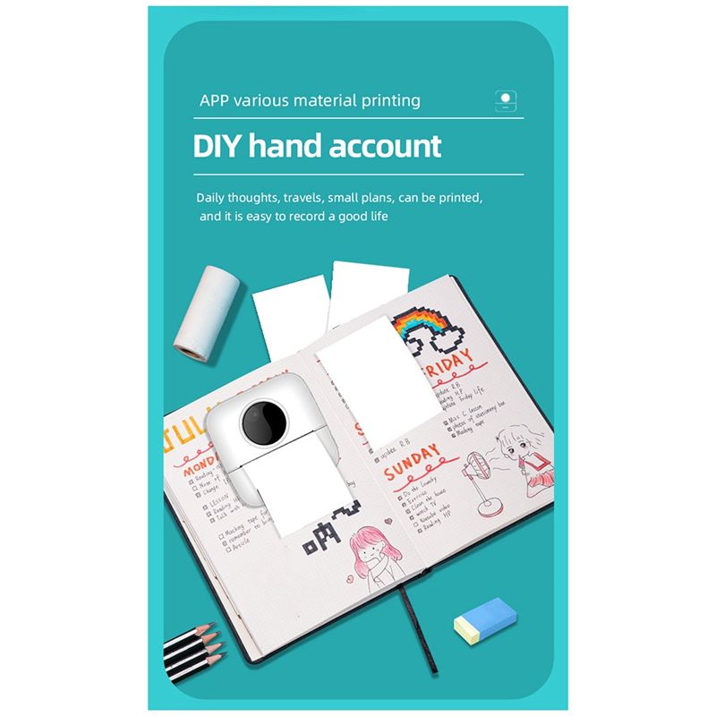 Clinch X5 draagbare mini draad - Mini Pocket Thermal Printer Paper Roll recensie en prijs