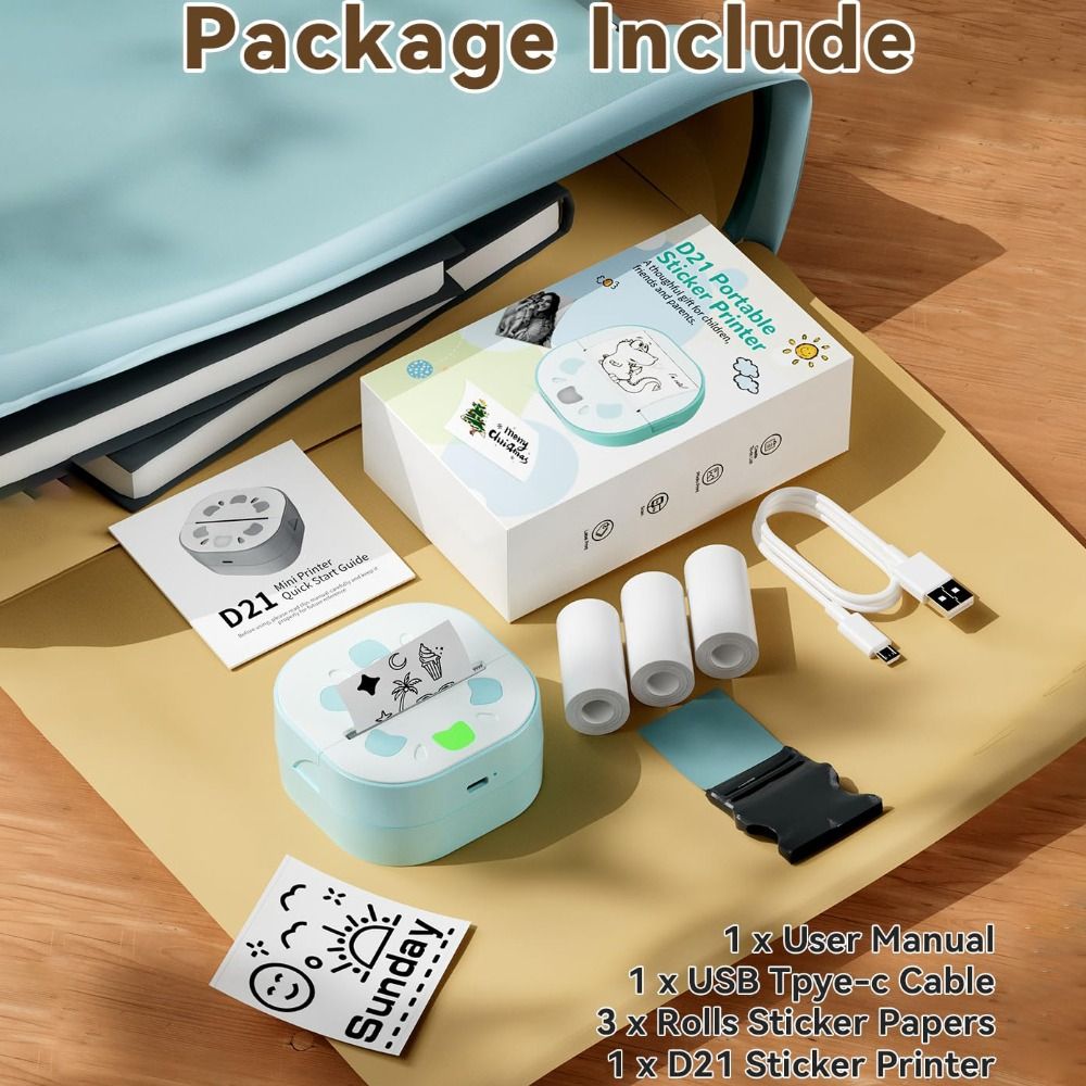 Mini-stickerprinter met 3 papi - Mini Pocket Thermal Printer Paper Roll recensie en prijs